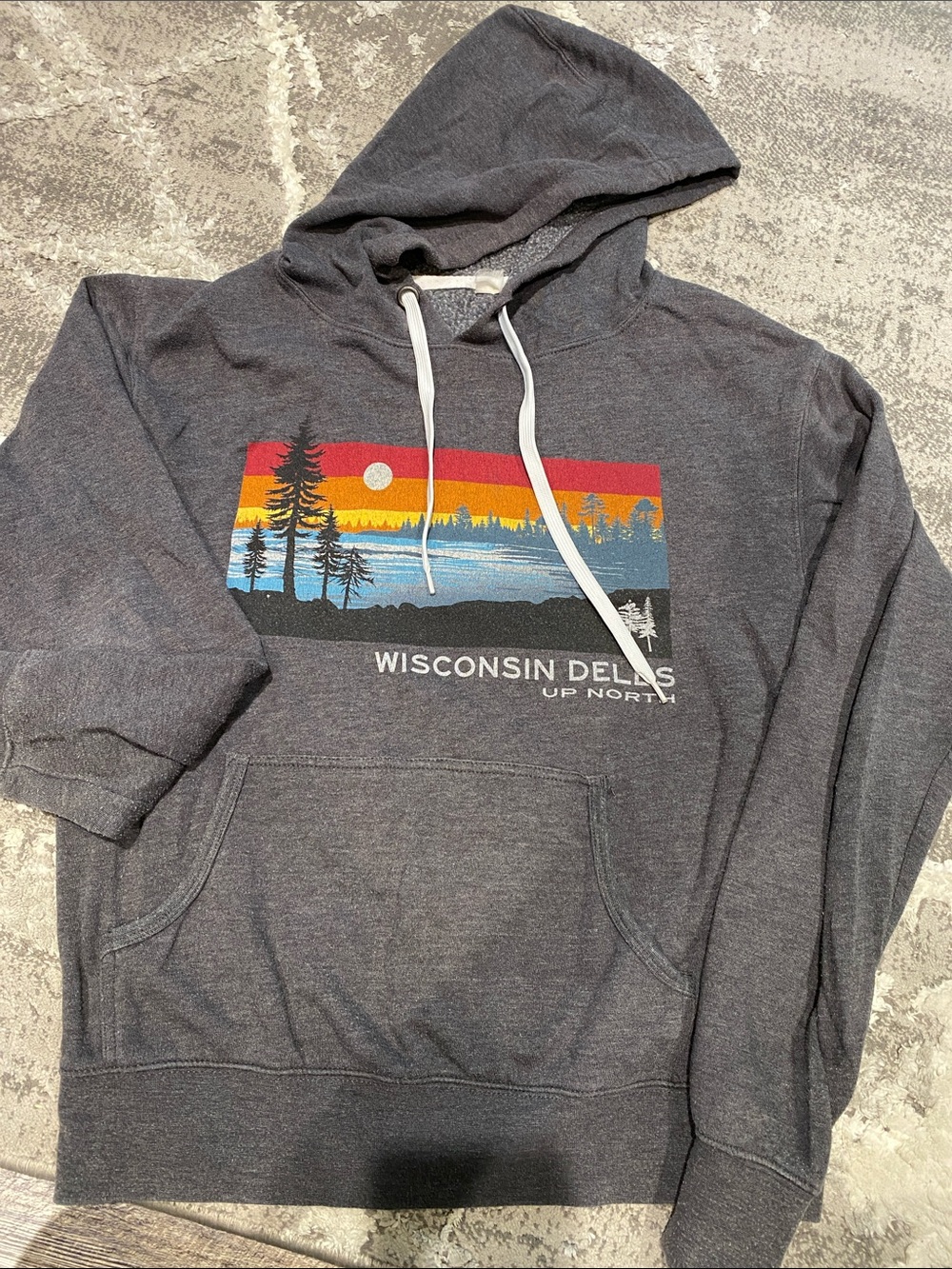 Wisconsin Dells Up North Graphic Hoodie - Charcoal